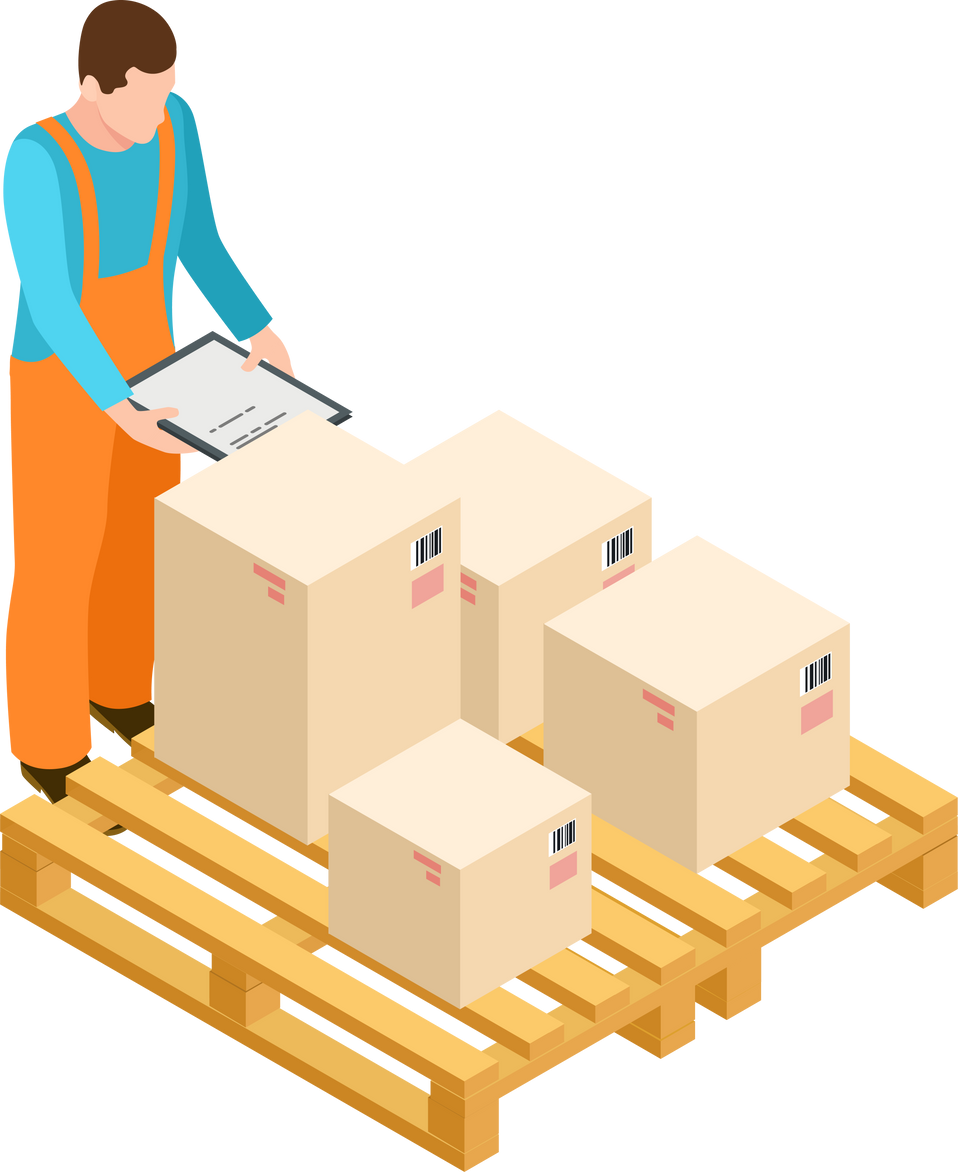 warehouse delivery logistic isometric